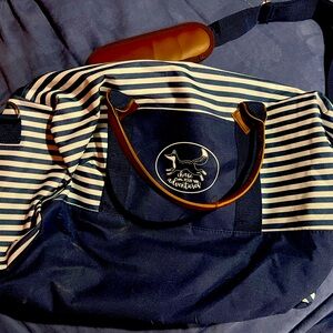 Navy & White Striped Travel Weekender bag